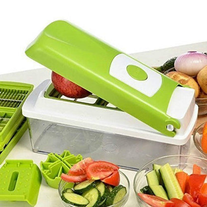 12pcs Multifunctional Vegetable Chopper Handle Food Grate Food Chopper Vegetable Slicer Dicer Cut Kitchen Gadgets