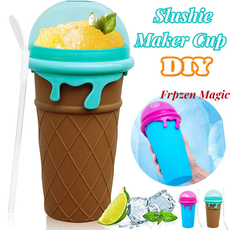 500 ml Lielas ietilpības Slushy Cup Summer Squeeze Mājās gatavotas sulas ūdens pudele Ātri sasaldēta smūtija smilšu kauss Šķipsniņa Ātri atdzesējošs burvju saldējums Slushy Maker Beker Virtuves sīkrīki