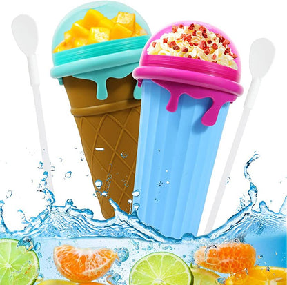 500 ml Lielas ietilpības Slushy Cup Summer Squeeze Mājās gatavotas sulas ūdens pudele Ātri sasaldēta smūtija smilšu kauss Šķipsniņa Ātri atdzesējošs burvju saldējums Slushy Maker Beker Virtuves sīkrīki