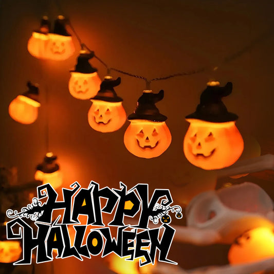 PVC mīksta materiāla Helovīna apgaismojuma ķēde Pumpkin Ghost Bat modelēšanas lampa iekštelpu un āra mājas dekorēšanai