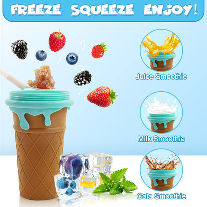 500 ml Lielas ietilpības Slushy Cup Summer Squeeze Mājās gatavotas sulas ūdens pudele Ātri sasaldēta smūtija smilšu kauss Šķipsniņa Ātri atdzesējošs burvju saldējums Slushy Maker Beker Virtuves sīkrīki