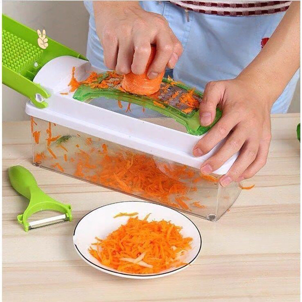 12pcs Multifunctional Vegetable Chopper Handle Food Grate Food Chopper Vegetable Slicer Dicer Cut Kitchen Gadgets