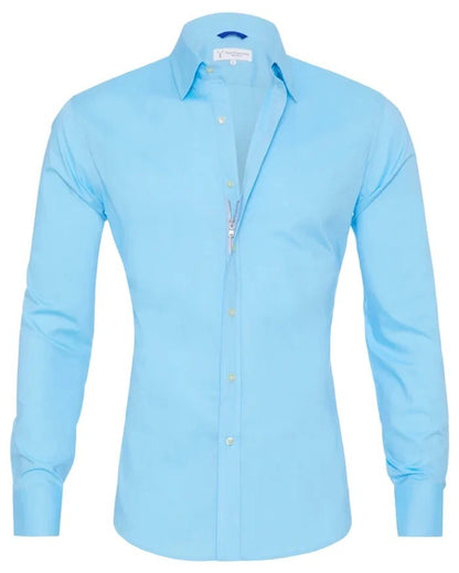 Long Sleeve Zipper Shirt With Button Design Fashion Lapel Tops For Mens Clothing