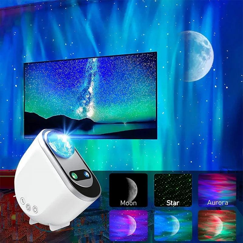 Aurora Borealis Starlight projektori LED Galaxy Star atmosfēra Galaxy nakts gaisma Mājas guļamistaba Debesis Mēness lampa istabas dekors dāvana